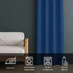 Kuber Industries Set of 12 100% Darkening Black Out Curtain I 5 Feet Window Curtain I Insulated Heavy Polyester Solid Curtain|Drapes with 8 Eyelet for Home & Office (Blue)