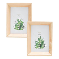 Kuber Industries Photo Frame For Home Décor|Use Horizontal & Vertical|Crystal Clear Glass|Perfect For Home, Office And Shop 10.4x14.2CM-Pack of 2 (Natural)