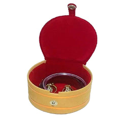 Kuber Industries Wooden 2 Pieces Velvet Small Round Bangle Box (Maroon) -CTKTC038961