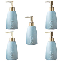 Kuber Industries Liquid Soap Dispenser | Handwash Soap Dispenser | Soap Dispenser for Wash Basin | Shampoo Dispenser Bottle | Bathroom Dispenser Bottle | Pack of 5 | 320 ml | Blue