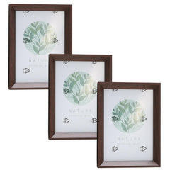 Kuber Industries Photo Frame For Home D?cor|Use Horizontal & Vertical|Crystal Clear Glass|Perfect For Home, Office And Shop "14.2x19.3CM"-Pack of 3 (Brown)
