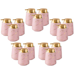 Kuber Industries Liquid Soap Dispenser | Handwash Soap Dispenser | Soap Dispenser for Wash Basin | Shampoo Dispenser Bottle | Bathroom Dispenser Bottle | 15 Piece | Pack of 5 | 400 ml | ZX010PK | Pink