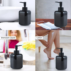 Urbane Home Liquid Soap Dispenser | Handwash Soap Dispenser | Soap Dispenser for Wash Basin | Shampoo Dispenser Bottle | Bathroom Dispenser Bottle | 300 ML | Black