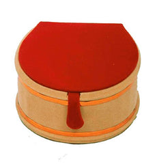 Kuber Industries Wooden 2 Pieces Velvet Small Round Bangle Box (Maroon) -CTKTC038961