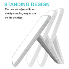Kuber Industries (Set of 4) Small & Portable Hand Mirror for Makeup - Vanity Table Mirror with Stand for Women & Girls- White