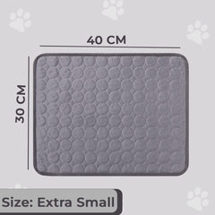 Kuber Industries Rectangular Dog & Cat Bed|Premium Cool Ice Silk with Polyester With Bottom Mesh|Multi-Utility Self-Cooling Pad For Dog & Cat|Light-weight & Durable Dog Bed|ZQCJ001G-XS|Grey(Pack Of 6)