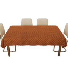 Kuber Industries Dining Table Cover | Velvet Table Cover | Quilted Center Table Cover | Table Protector Cloth | Table Cover for Dining Table | 60X90 Inch | DTC | Brown