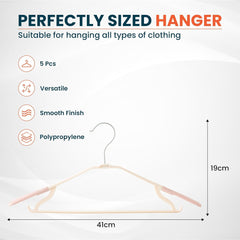 Kuber IndustriesPP Cloth Hanger Set of 15 With Zinc Plated Steel Hook (Pink)