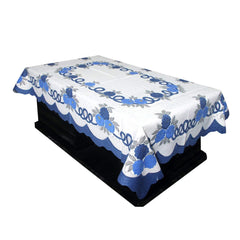 Kuber Industries Floral Cotton Rectangular Centre Table Cover - Cream