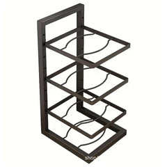 Urbane Home 4-Layer Pots and Pans Organiser Rack|Kitchen Organization And Storage|Adjustable Pot Lid Holder Rack|Home Kitchen Accessories (Black)