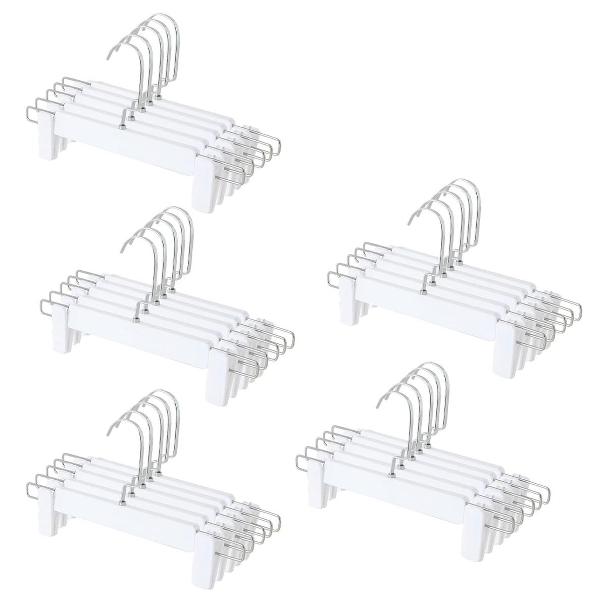 Kuber IndustriesRecycled Plastic Cloth Hanger Set of 25 with Chromed Plated Steel Hook (White)