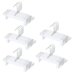Kuber IndustriesRecycled Plastic Cloth Hanger Set of 25 with Chromed Plated Steel Hook (White)