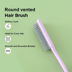 Heart Home Hair Brush | Flexible Bristles Brush | Hair Brush with Paddle | Straightens & Detangles Hair Brush | Suitable For All Hair Types | 2 Piece | C19-PRUP-S | Small | Purple