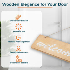 Kuber Industries Door Decor Panel|Wall Hanging Wooden Frame Board-Pack of 2 (Light Brown)