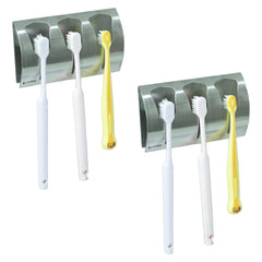 Kuber Industries Stainless Steel Towel Bar Holder|Cabinet Hanger Over Door Kitchen Hook|Holder|ZT-0401-3|Pack of 2|Black
