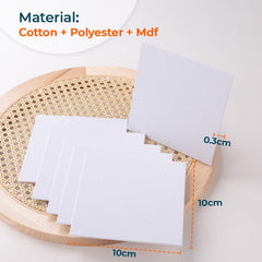 Kuber Industries Blank Cotton Canvas Boards for Painting "10x10" CM Pack of 24 (White)