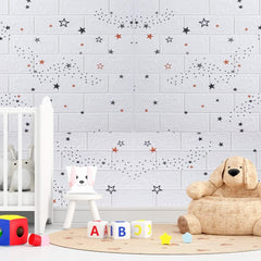 Kuber Industries Foam Brick Pattern 3D Wallpaper for Walls|Soft PE Foam| Easy to Peel, Stick & Remove DIY Wallpaper|Suitable on All Walls|Pack of 2 Sheets, 70 cm X 70 cm