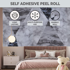 Kuber Industries Marble Design Wall Sticker for Walls | Marble Pattern| Easy to Peel, Stick & Remove DIY Wallpaper | Suitable on All Walls | Pack of 2 Roll,60 cm x 500 cm