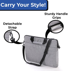 Kuber Industries Laptop Bag|Oxford Foam Padded Compartment|Detachable Strap Shoulder Bag|Laptop Bag For Men & Women|Compatible With 13”,14”,15” Devices|Grey (Pack Of 4)