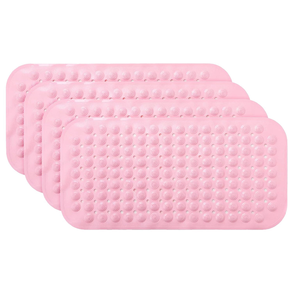Kuber Industries Bath Mat | PVC Bathroom Mat | Shower Bath Mat | Floor Tub Mat | Bathroom Mud Mat | Anti-Skid Shower Bathroom Mat | M-YSD-35C |Pack of 4| Pink