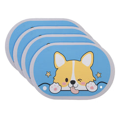 Kuber Industries Bath Mat | PVC Bathroom Mat | Shower Bath Mat | Floor Tub Mat | Diatom Mud Oval Mat | Anti-Skid Shower Bathroom Mat | CF-220818 |Pack of 4| Blue