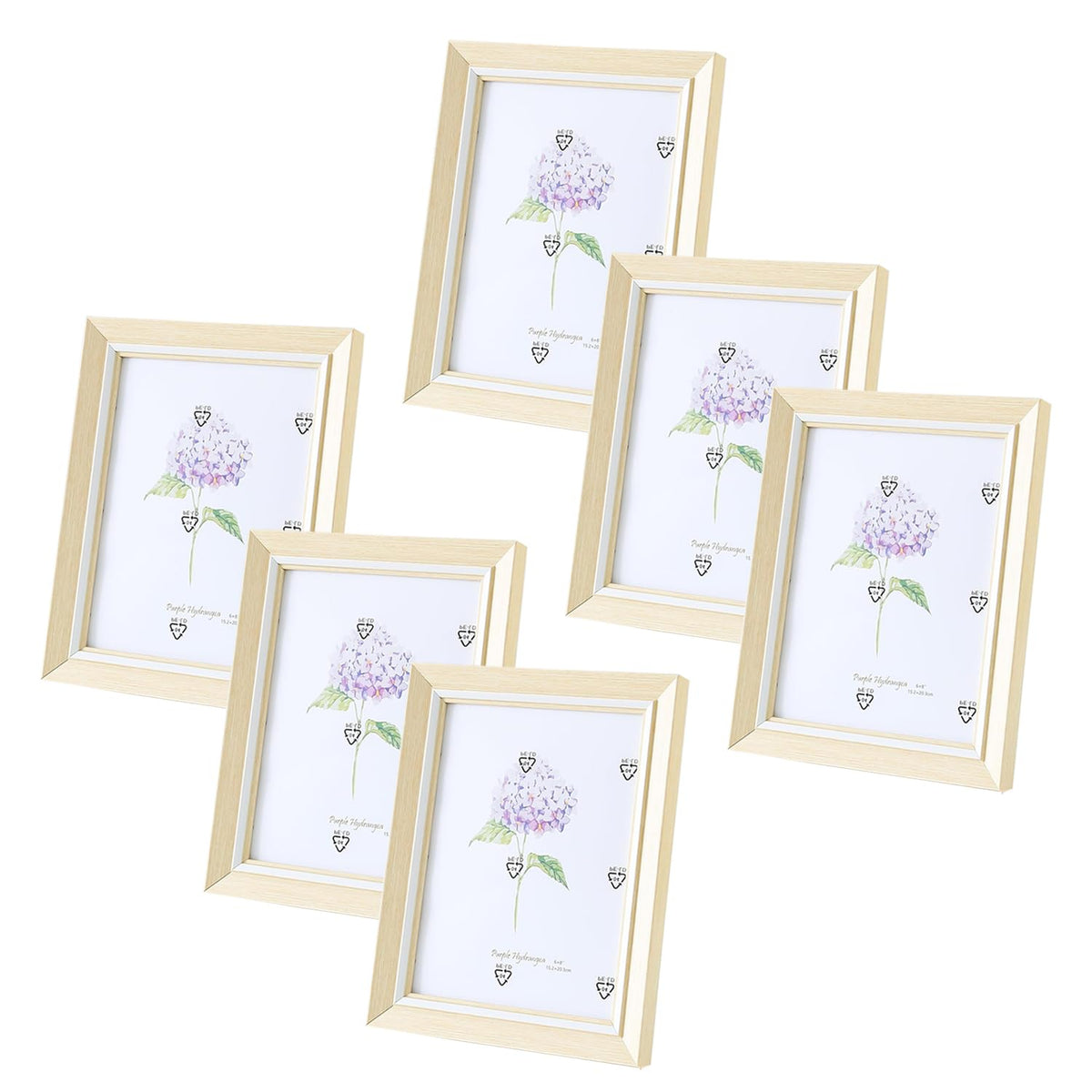 Kuber Industries Photo Frame For Home Décor|Use Horizontal & Vertical|Crystal Clear Glass|Perfect For Home, Office And Shop "16.7x21.8CM"-Pack of 6 (Cream)