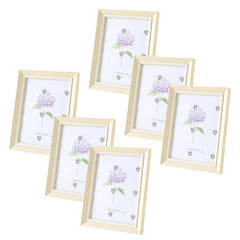 Kuber Industries Photo Frame For Home Décor|Use Horizontal & Vertical|Crystal Clear Glass|Perfect For Home, Office And Shop "16.7x21.8CM"-Pack of 6 (Cream)