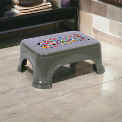 Heart Home Disney Team Stool | Bathroom Square Stool | Plastic Stool For Bathroom | Stool for Kitchen | Bathroom Patla | Support Stool for Bathroom | P6 | Pack of 3 | Multi