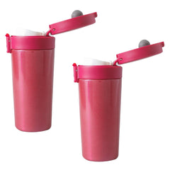 Kuber industries Stainless Steel Insulated Coffee Tumbler With Sipper Lid 380 ML-Pack of 2 (Red)