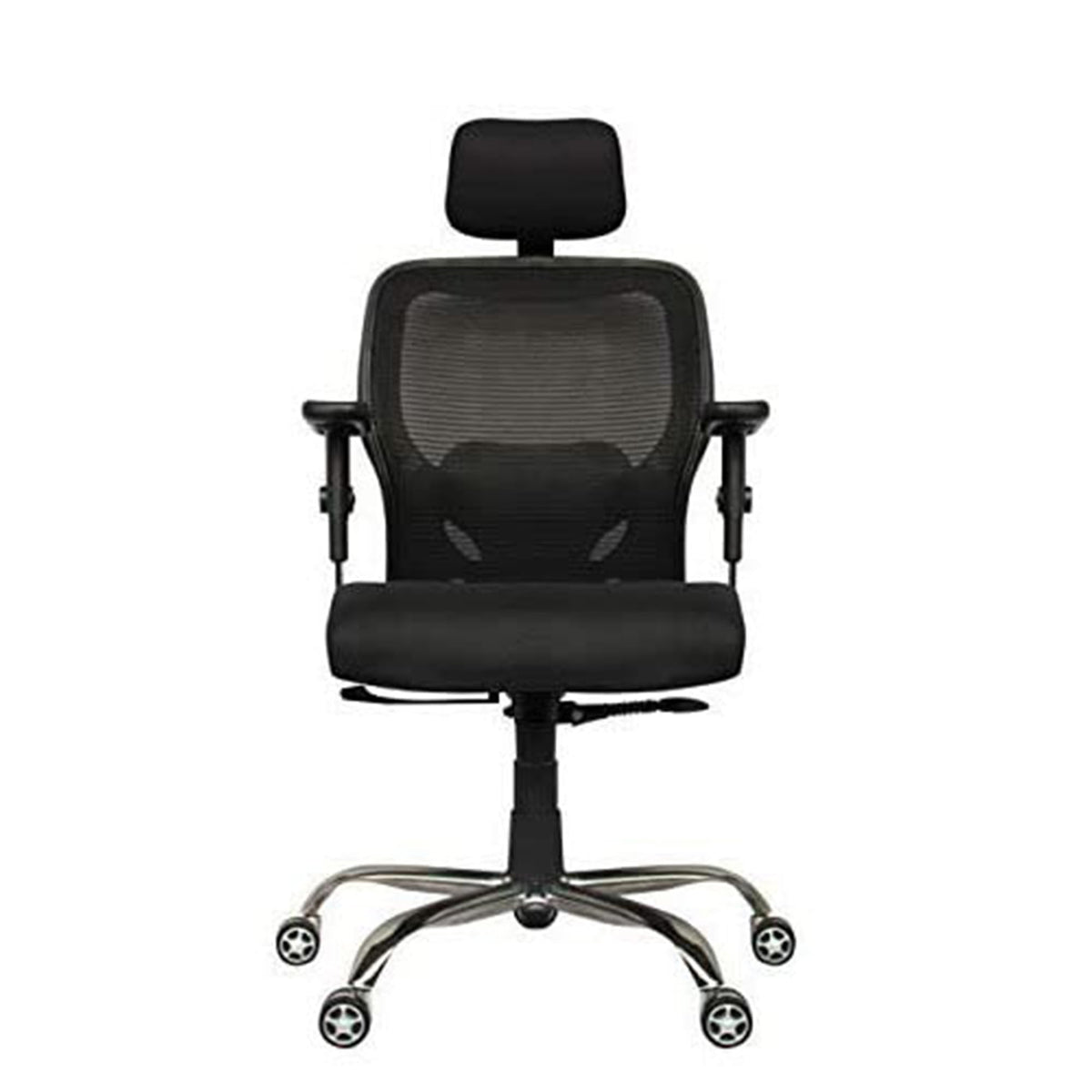Kuber Industries Ergonomic Office Chairs for Work From Home | Comes with Adjustable Armrest & Headrest | Study Chair for Students with Wheels | Black