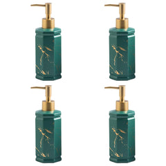 Kuber Industries Liquid Soap Dispenser | Handwash Soap Dispenser | Soap Dispenser for Wash Basin | Shampoo Dispenser Bottle | Bathroom Dispenser Bottle | Pack of 4 | 350 ml | Green