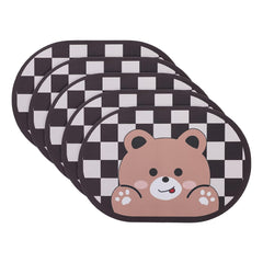 Kuber Industries Bath Mat | PVC Bathroom Mat | Shower Bath Mat | Floor Tub Mat | Diatom Mud Oval Mat | Anti-Skid Shower Bathroom Mat | CF-220820 |Pack of 5| Brown