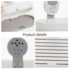 Kuber Industries Pack of 3 Soap Holder | 2-Tier Bathroom Soap Tray | Soap Holder for Kitchen Sink | Wash Basin Soap Holder | Hanging Sink Organizer Plate | Self Adheshive Soap Holder | 9658WH | White