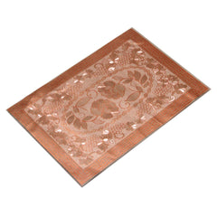 Kuber Industries Floral Design PVC 6 Piece Reversible Dining Table Place Mat Set - Gold