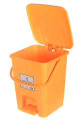 Kuber Industries Premium Plastic Pedal Dustbin 10 Ltr (Yellow)-Pack of 2