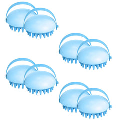 Kuber Industries Hair Massager Brush | Soft Silicone Bristles | Shampoo Brush for Hair Washing | Scalp Massager | Massager Brush For Dandruff | 8 Piece | Pack of 4 | XJBLEU | Blue