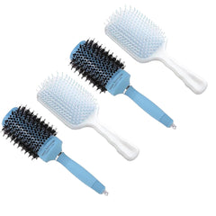 Kuber Industries Hair Brush | Bristles Brush | Hair Brush with Paddle | Sharp Hair Brush for Woman | Suitable For All Hair Types | TGX525..-XH45BLE |Pack of 4| Ice Blue & Blue