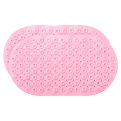 Kuber Industries Bath Mat | PVC Bathroom Mat | Shower Bath Mat | Floor Tub Mat | Bathroom Oval Mud Mat | Anti-Skid Shower Bathroom Mat | Q-02D |Pack of 2| Pink