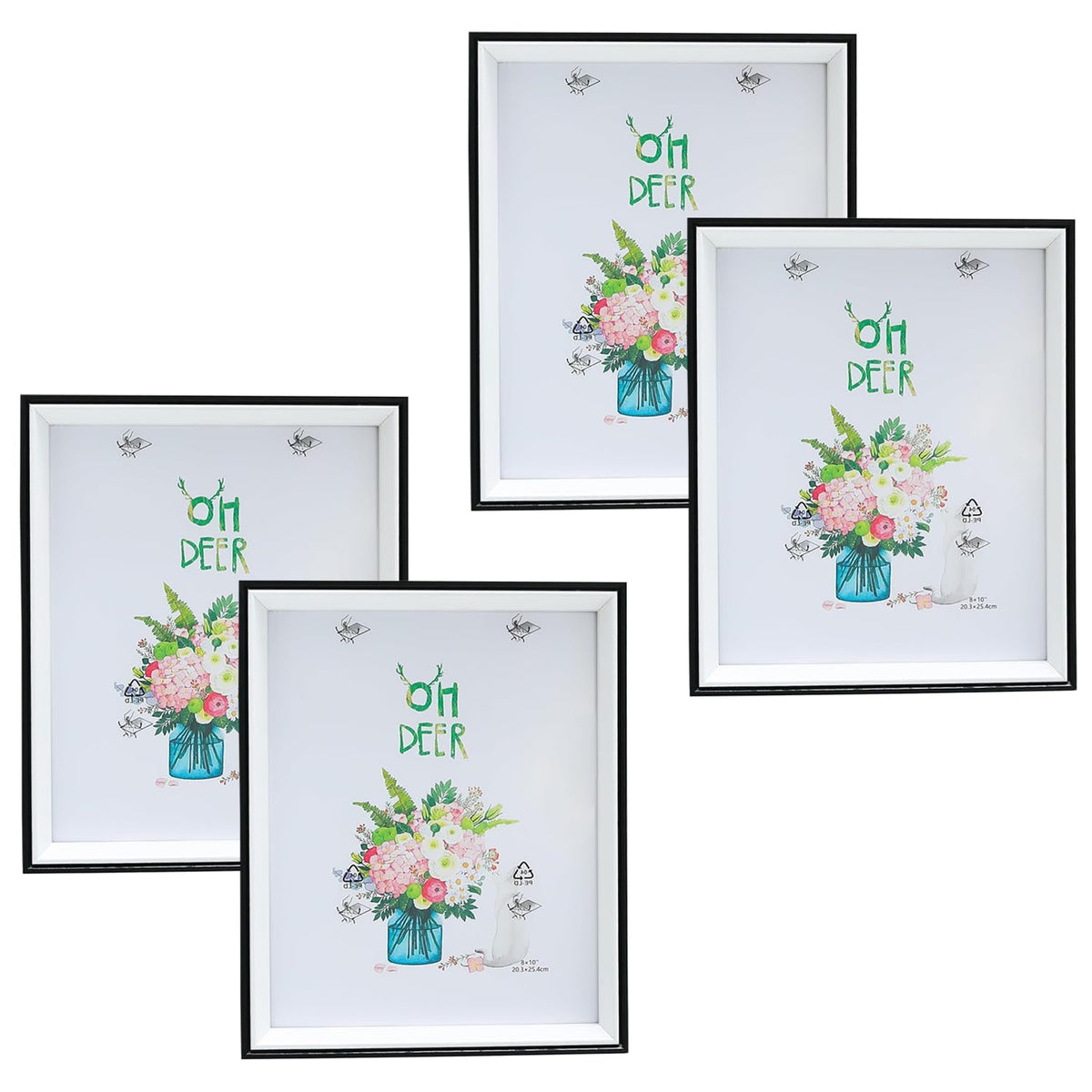 Kuber Industries Photo Frame For Home Décor|Use Horizontal & Vertical|Crystal Clear Glass|Perfect For Home, Office And Shop "21.8x26.9CM"-Pack of 4 (Black)