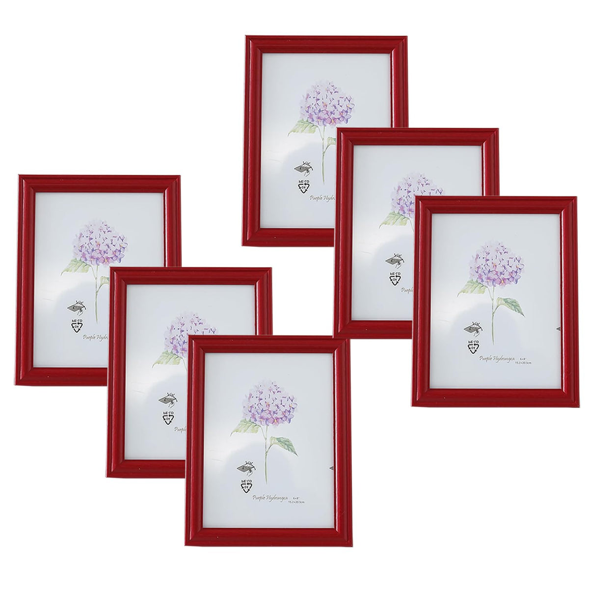 Kuber Industries Photo Frame For Home D�cor|Use Horizontal & Vertical|Crystal Clear Glass|Perfect For Home, Office And Shop "16.7x21.8CM"-Pack of 6 (Red)