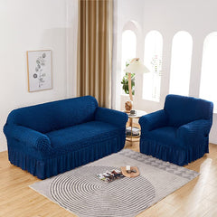 Kuber Industries Pack of 2 Sofa Cover | Single Seater Sofa Cover |Sofa Chair Cover | Couch Cover for Hall | Universal Sofa Slipcover | Elastic Spandex Sofa Cover for Living Room | OSSC002 |Dark Blue