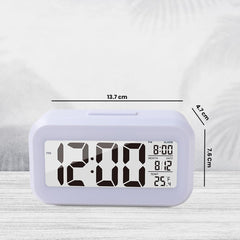 Kuber Industries ABS Battery Oprated Loud Digital Alarm Clock|Desk, Table Clock|Alarm Clock for Heavy Sleepers-Pack of 2 (White)