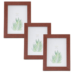 Kuber Industries Photo Frame For Home Décor|Use Horizontal & Vertical|Crystal Clear Glass|Perfect For Home, Office And Shop "10.4x14.2CM"-Pack of 3 (Brown)