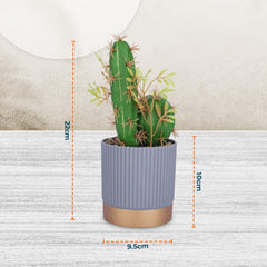 Kuber Industries Artificial Plants for Home D?cor|Natural Looking Indoor Fake Plants with Pot|Artificial Flowers for Decoration-Pack of 3 (Green)