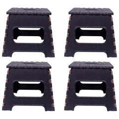 Kuber Industries 12 Inch Foldable Stool for Traveling|Heavy-Duty Step Stool for Adults|Perfect for Bathroom, Kitchen, Garden-Pack of 4 (Brown)