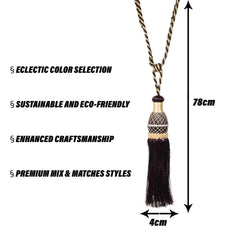 Heart Home Tassel | Curtain Tie Back Tassel Set | Curtain Holder Tieback | Curtain Tieback | Curtain Holder for Home & Office Décor | Moti Kit Pit Tassel | Brown