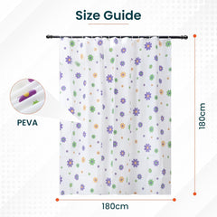 Kuber IndustriesSoft Texture Bath Curtain|Natural Drape Waterproof Shower Curtain 6 Feet|Pack of 6|White