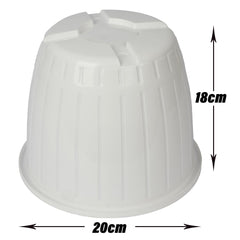 Kuber Industries Flower Pot | Flower Pots for Indoor & Outdoor | Plastic Pot for Gardening | Planter for Flower | Balcony Flower Pot with Drain Holes | Duro Flower Pot | 8 Inch | Pack of 2 | White