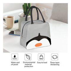 Kuber Industries Pack of 4 Lunch Bag | Lunch Bag for Office | Lunch Bag for College | Reusable Lunch Bag | Lunch Bag for Adults | Tiffin Lunch Bag with Handle | Printed | LYN11-GRY | Grey