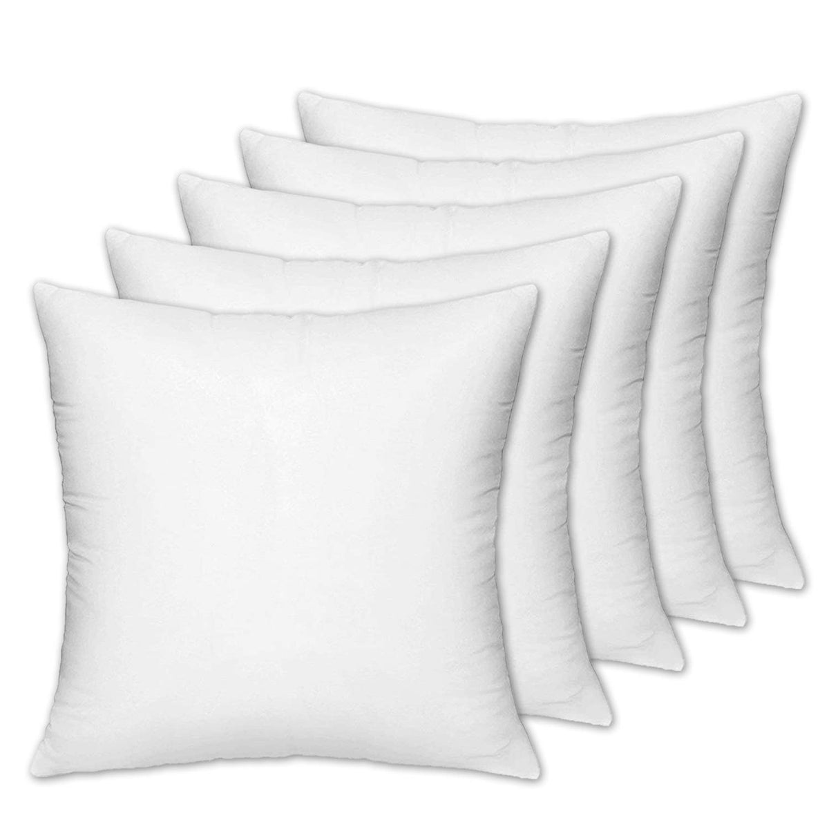 Heart Home Microfiber 5 Pieces Cushion Filler Set 16"x16" (White) CTHH1959